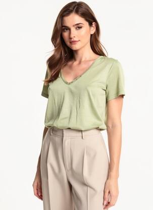 Top elasticitate mâneci scurte verde FREEMAN T.PORTER femeie