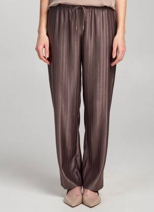 Pantalon drept țesătură crep mărime normală maro GRACE & MILA femeie