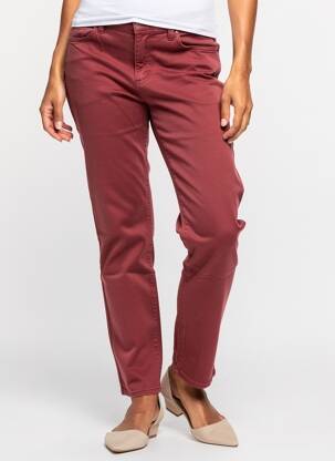 Pantalon slim țesătură poplin mărime normală maro LCDN femeie