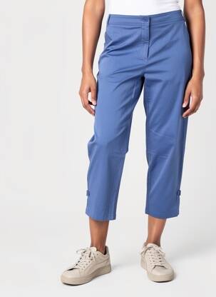 Pantalon trei sferturi țesătură poplin albastru AGATHE & LOUISE femeie