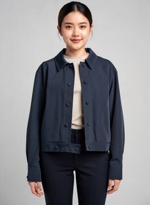 Jachete casual finisaj interior dublat albastru UNIKA femeie