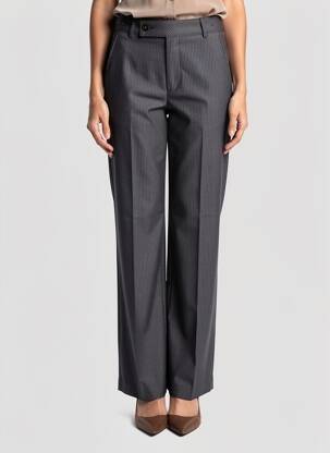 Pantalon drept țesătură poplin talie înaltă gri FREEMAN T.PORTER femeie