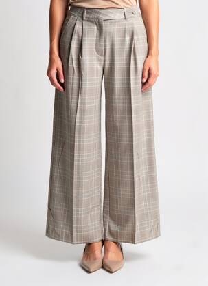 Pantalon drept elasticitate talie înaltă maro TIFFOSI femeie