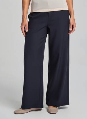 Pantalon drept țesătură poplin mărime normală albastru SURKANA femeie