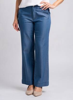 Pantalon drept talie elastică mărime normală albastru TIFFOSI femeie