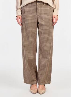 Pantalon drept țesătură poplin mărime normală maro FREEMAN T.PORTER femeie