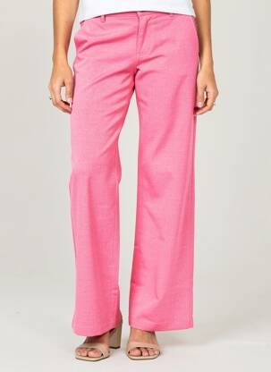 Pantalon drept țesătură crep talie joasă roz FREEMAN T.PORTER femeie