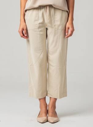 Pantalon 7/8 talie elastică mărime normală bej STREET ONE femeie