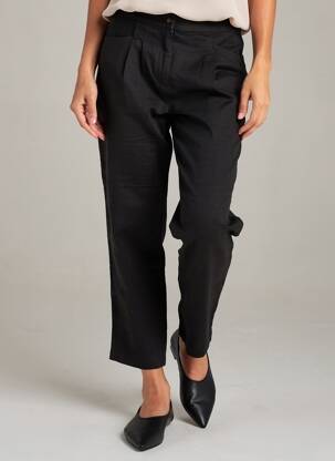 Pantalon 7/8 talie elastică mărime normală negru WHITE STUFF femeie