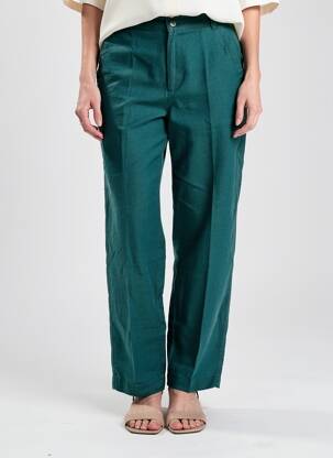 Pantalon drept închidere cu fermoar sub clapetă cu nasturi mărime normală verde STREET ONE femeie