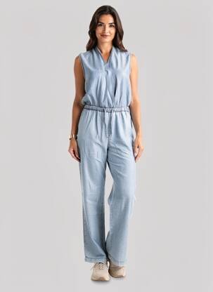 Salopetă-pantalon fără mâneci fără mâneci albastru MOLLY BRACKEN femeie