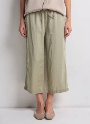 Pantalon trei sferturi talie elastică mărime normală verde TIFFOSI femeie