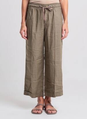 Pantalon trei sferturi talie elastică mărime normală maro STREET ONE femeie