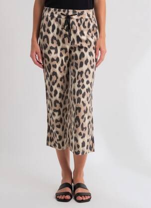 Pantalon 7/8 talie elastică mărime normală bej STREET ONE femeie