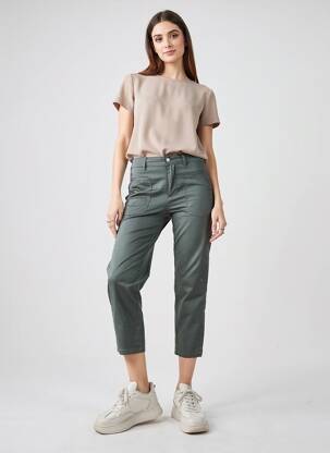 Pantalon 7/8 țesătură poplin mărime normală verde STREET ONE femeie