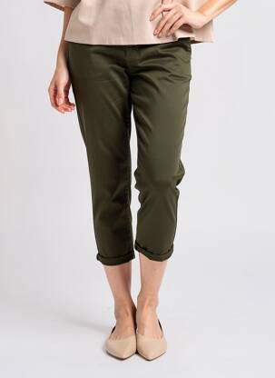 Pantalon 7/8 elasticitate talie joasă verde FREEMAN T.PORTER femeie