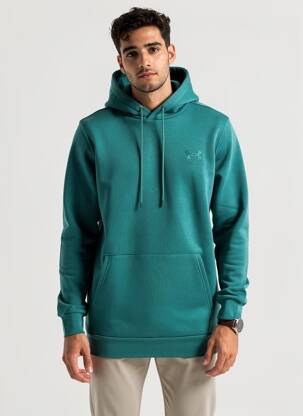 Hanorac cu glugă țesătură jersey mâneci lungi verde UNDER ARMOUR bărbat