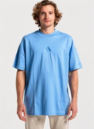 Tricou broderie mâneci scurte albastru ADIDAS bărbat