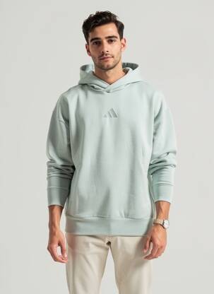 Hanorac cu glugă țesătură jersey mâneci lungi verde ADIDAS bărbat