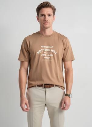 Tricou croială cambrată mâneci scurte maro PEPE JEANS bărbat