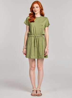 Rochie scurtă mâneci scurte mâneci scurte verde ROXY femeie