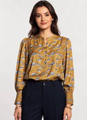 Bluză imprimeu fantezie mâneci lungi maro PEPE JEANS femeie