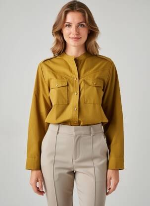 Cămașă guler mao mâneci lungi maro PEPE JEANS femeie
