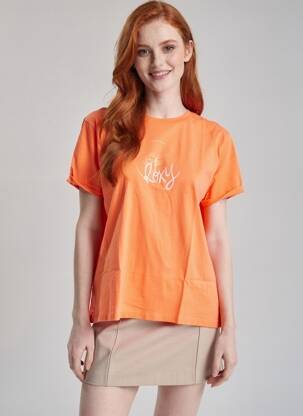 Tricou croială dreaptă mâneci scurte portocalie ROXY femeie