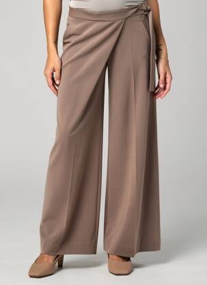 Pantalon larg închidere cu fermoar lateral mărime normală verde IN WEAR femeie