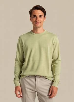 Pulover elasticitate mâneci lungi verde NO EXCESS bărbat
