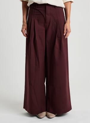 Pantalon larg țesătură poplin mărime normală violet NÜ femeie