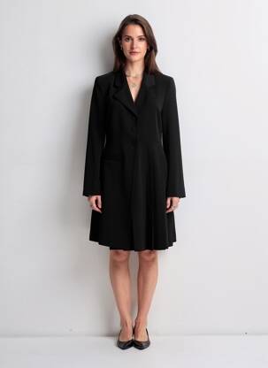 Rochie midi mâneci lungi mâneci lungi negru CULTURE MIX femeie