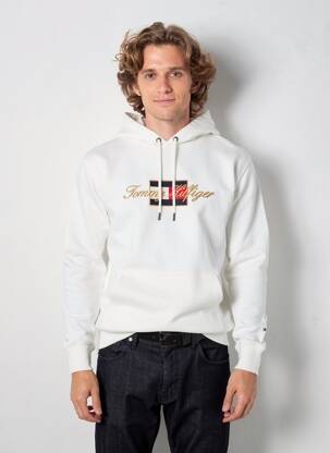 Hanorac cu glugă broderie mâneci lungi bej TOMMY HILFIGER bărbat