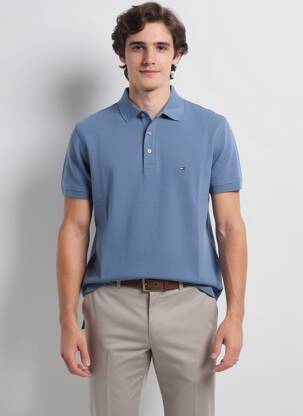 Polo elasticitate mâneci scurte albastru închis TOMMY HILFIGER bărbat