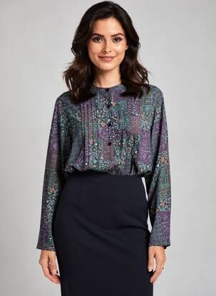 Bluză țesătură poplin mâneci lungi negru AGATHE & LOUISE femeie