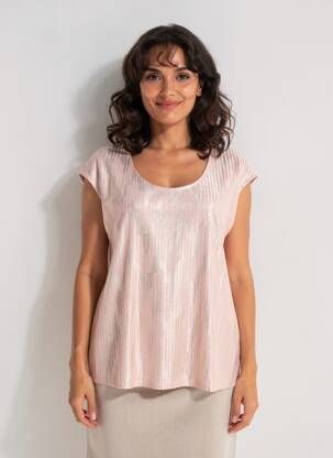 Top elasticitate mâneci scurte roz SPG WOMAN femeie