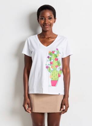 Tricou serigrafie flockată mâneci scurte alb NOOS NOOS femeie