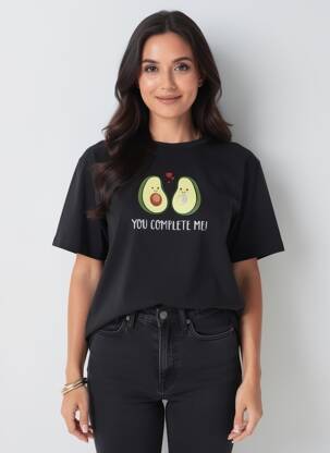 Tricou serigrafie flockată mâneci scurte negru SOPHIA femeie