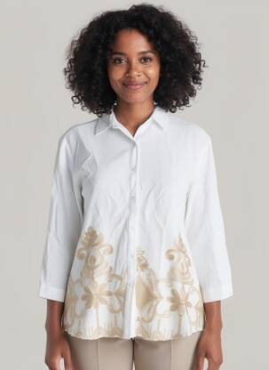 Cămașă mâneci lungi mâneci lungi bej WORLD FASHION femeie