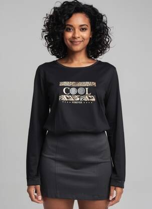 Tricou mâneci lungi mâneci lungi negru NOOS NOOS femeie