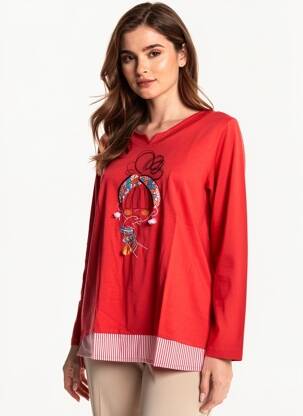 Tricou mâneci lungi mâneci lungi roșu NOOS NOOS femeie