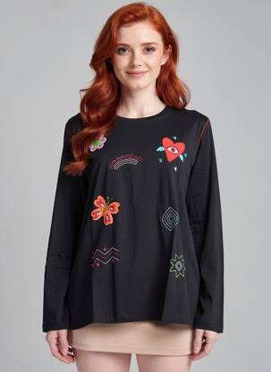 Tricou mâneci lungi mâneci lungi negru NOOS NOOS femeie