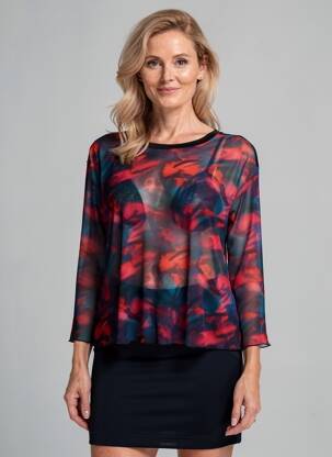 Top elasticitate mâneci 3/4 roșu SPG WOMAN femeie