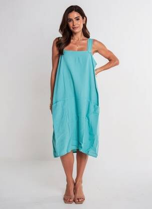 Rochie midi bretele subțiri albastru G!OZE femeie