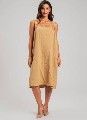 Rochie midi bretele subțiri bej G!OZE femeie