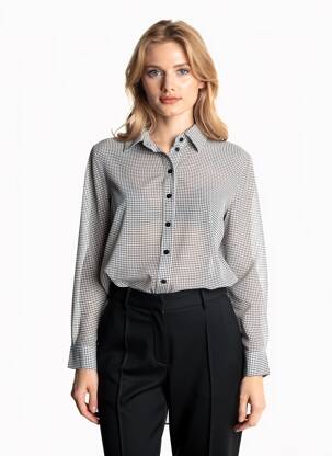 Cămașă țesătură crep mâneci lungi negru LILI SIDONIO femeie