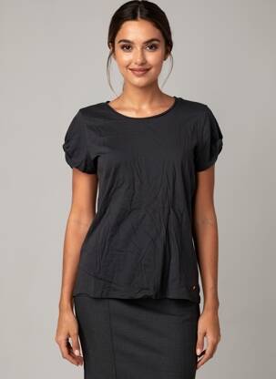 Tricou elasticitate mâneci scurte gri DEELUXE femeie