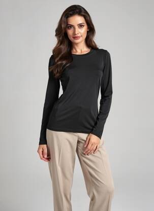 Tricou mâneci lungi mâneci lungi negru LILI SIDONIO femeie