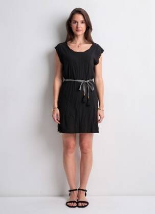 Rochie scurtă mâneci scurte mâneci scurte negru DEELUXE femeie