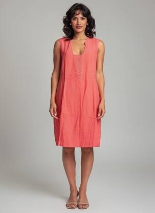 Rochie midi fără mâneci fără mâneci roșu MALOKA femeie